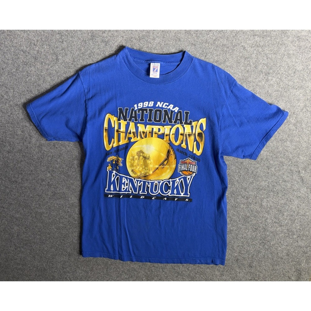 Vintage 1998 Kentucky Wildcats NCAA National Champions Logo 7 T Shirt Large 90s